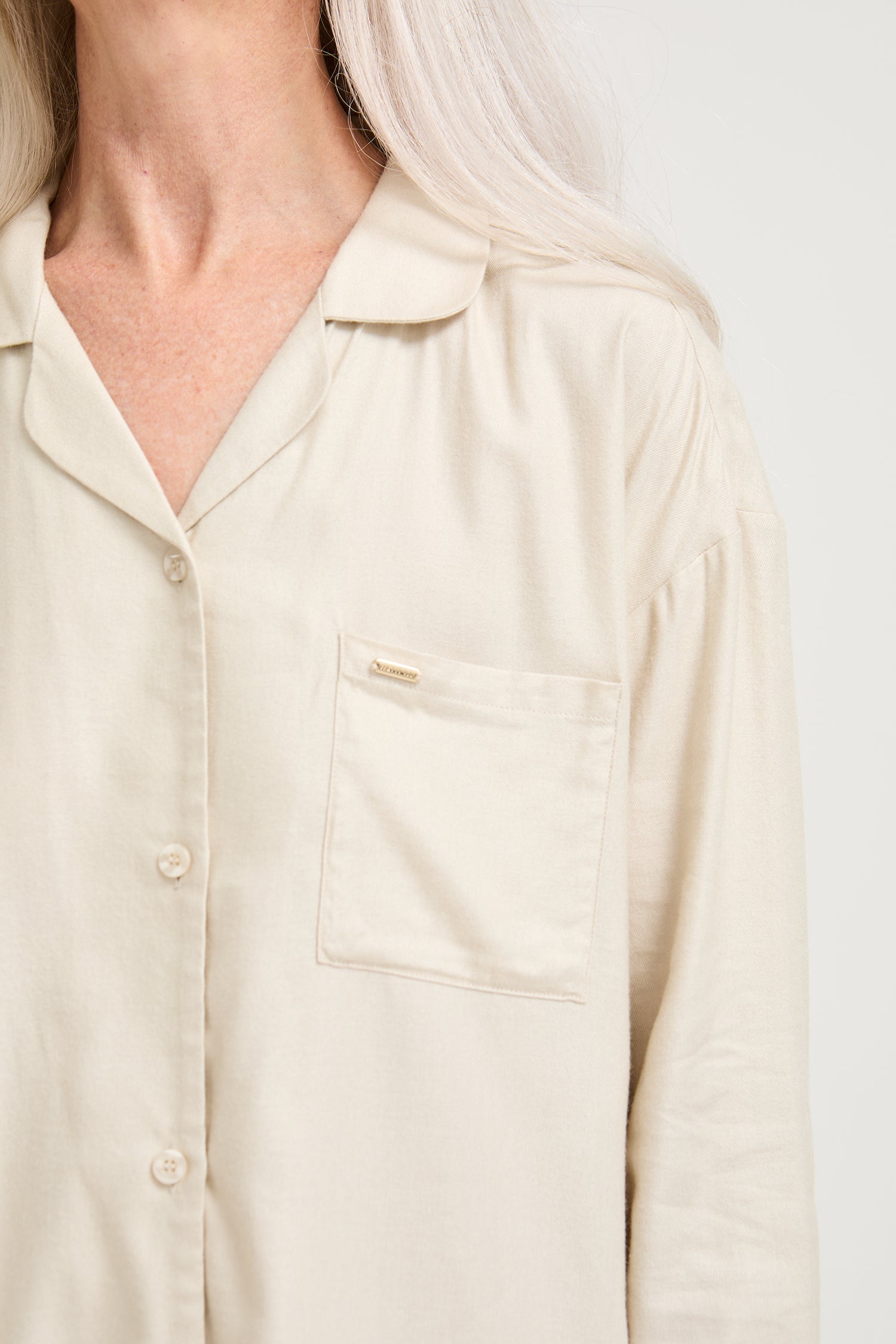 Cotton Modal Relaxed Nightshirt in Natural