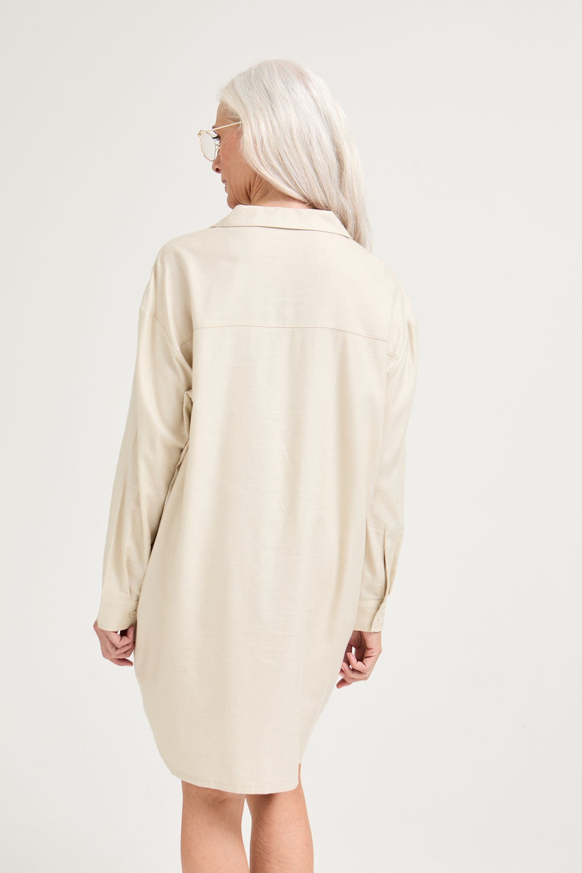 Cotton Modal Relaxed Nightshirt in Natural - Nightgowns