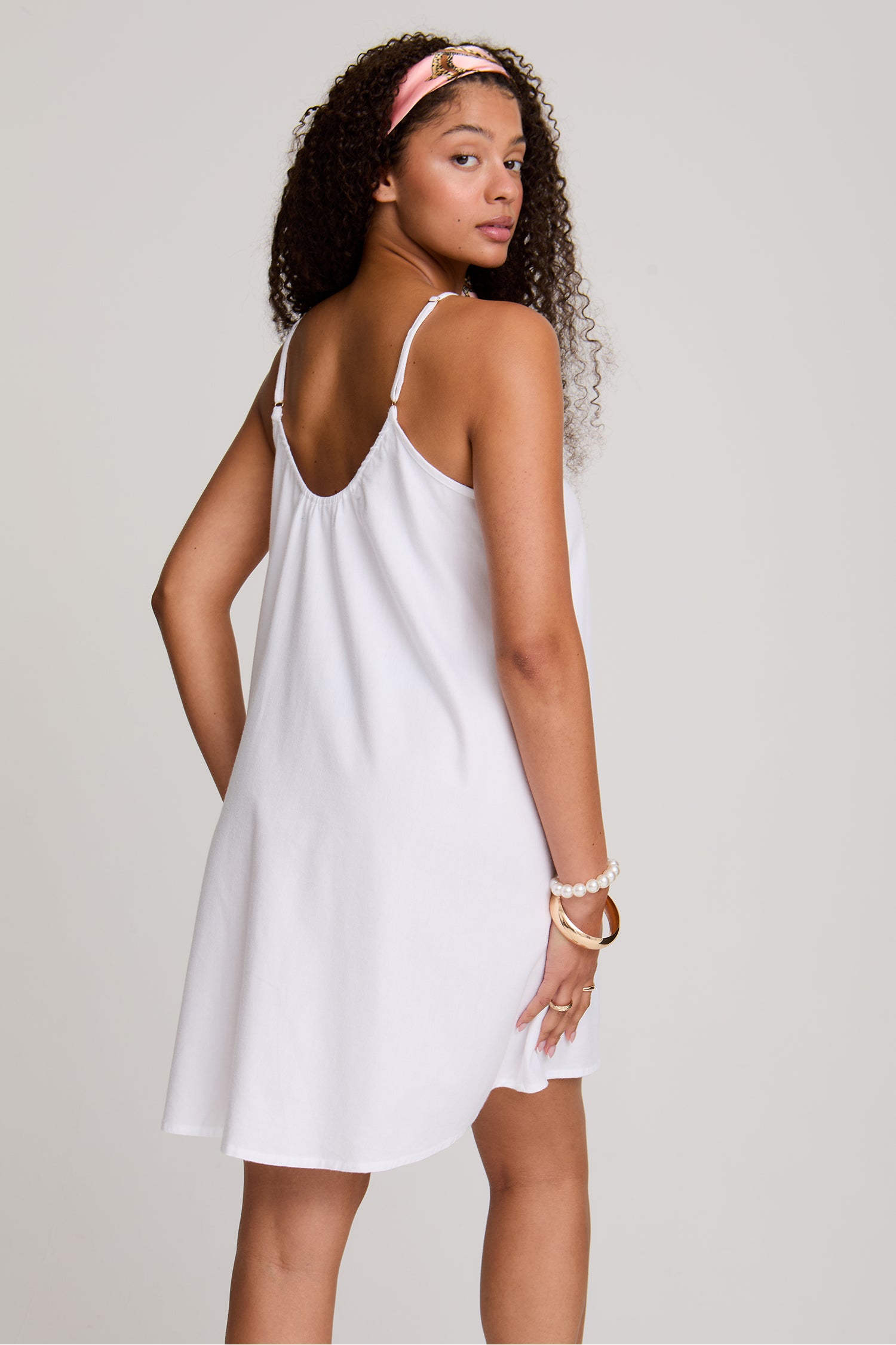 Cotton Modal Swing Chemise in White