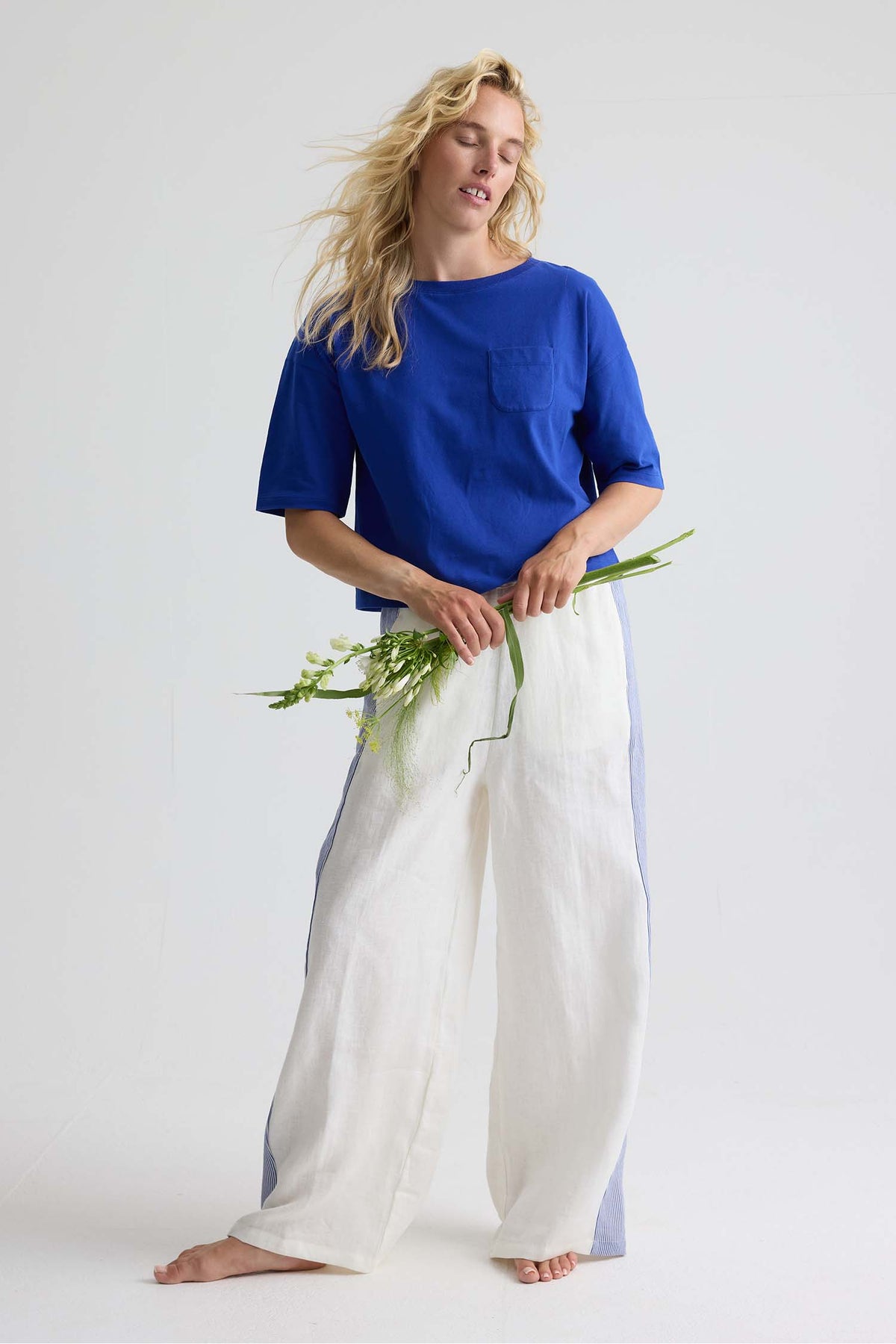Relaxed Cotton T-Shirt In Bluing