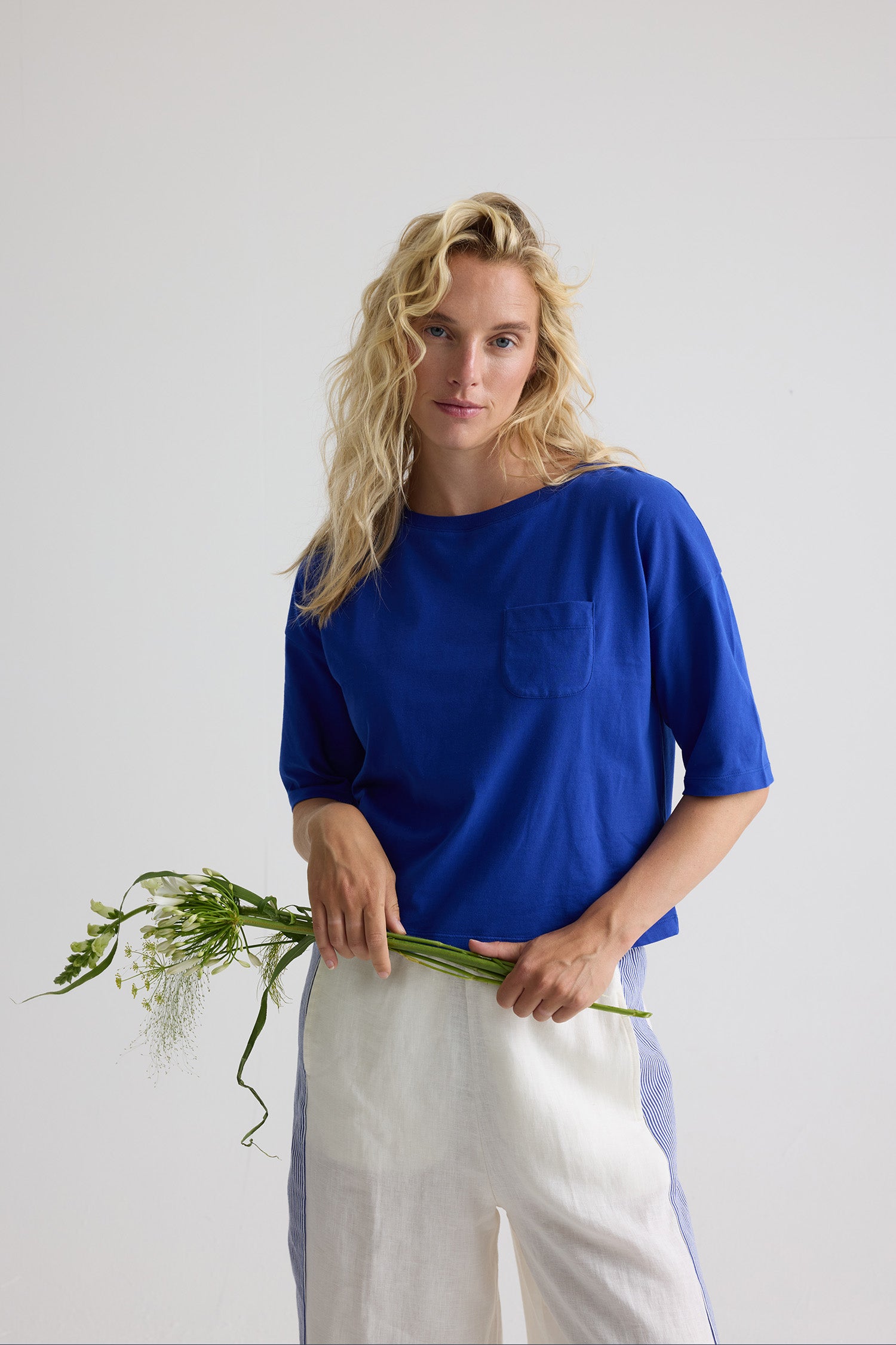 Relaxed Cotton T-Shirt In Bluing