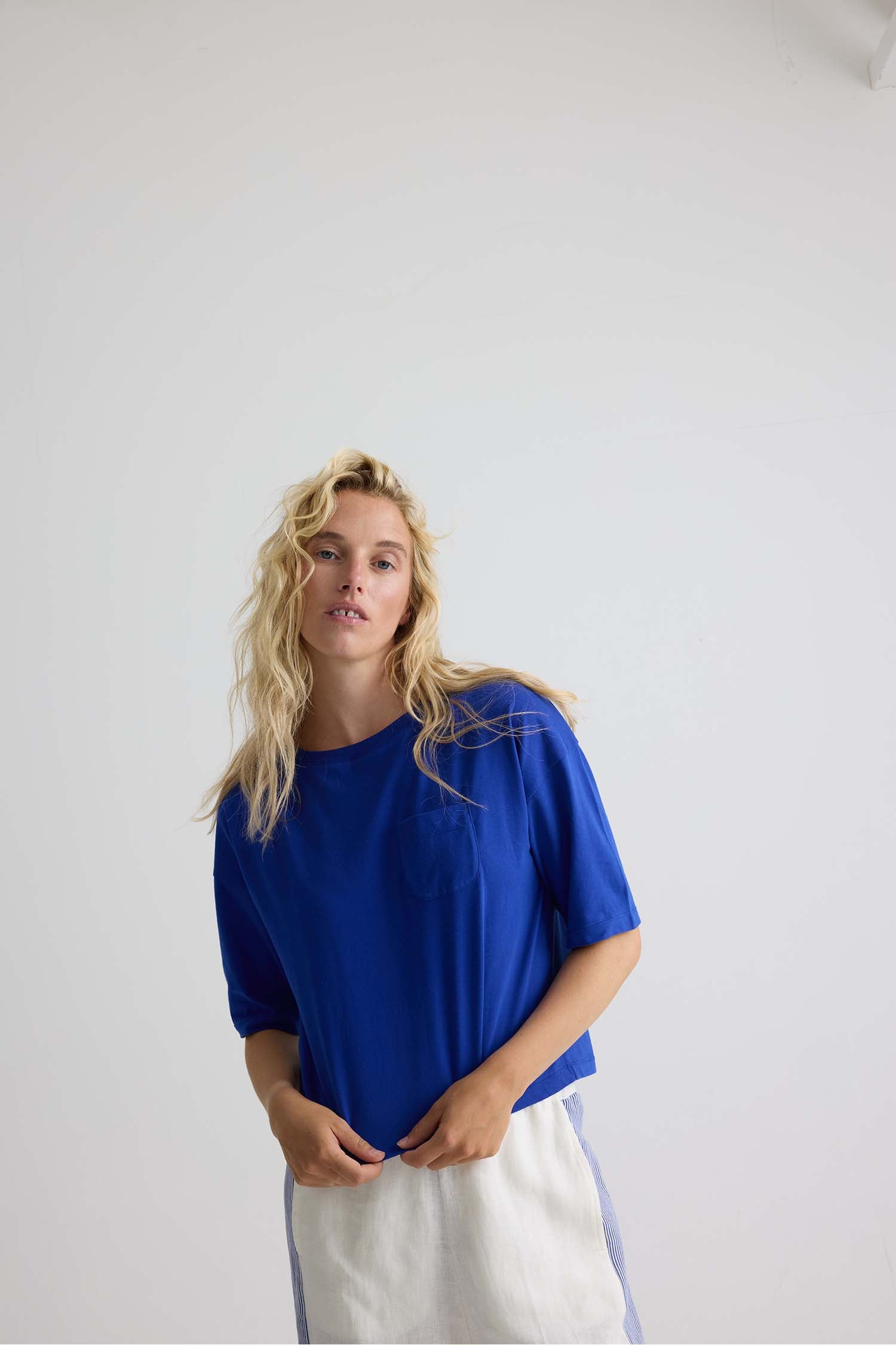 Relaxed Cotton T-Shirt In Bluing