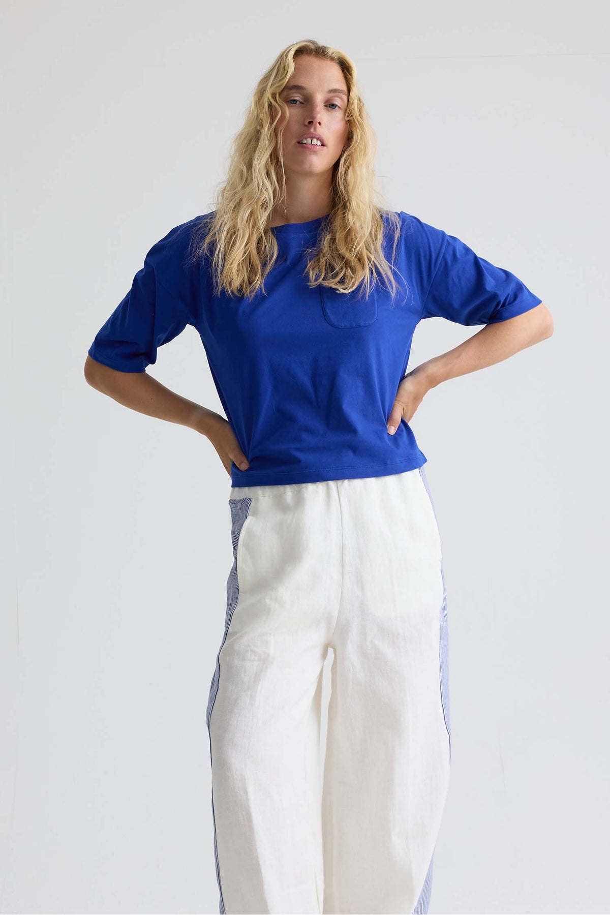 Relaxed Cotton T-Shirt In Bluing