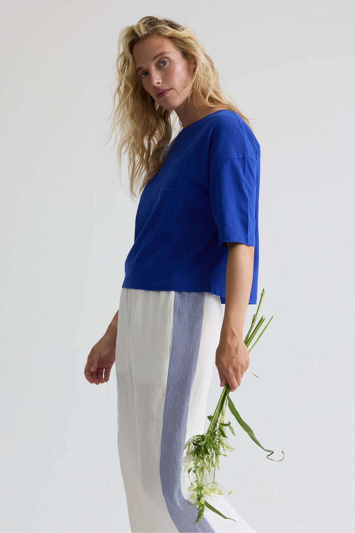 Relaxed Cotton T-Shirt In Bluing