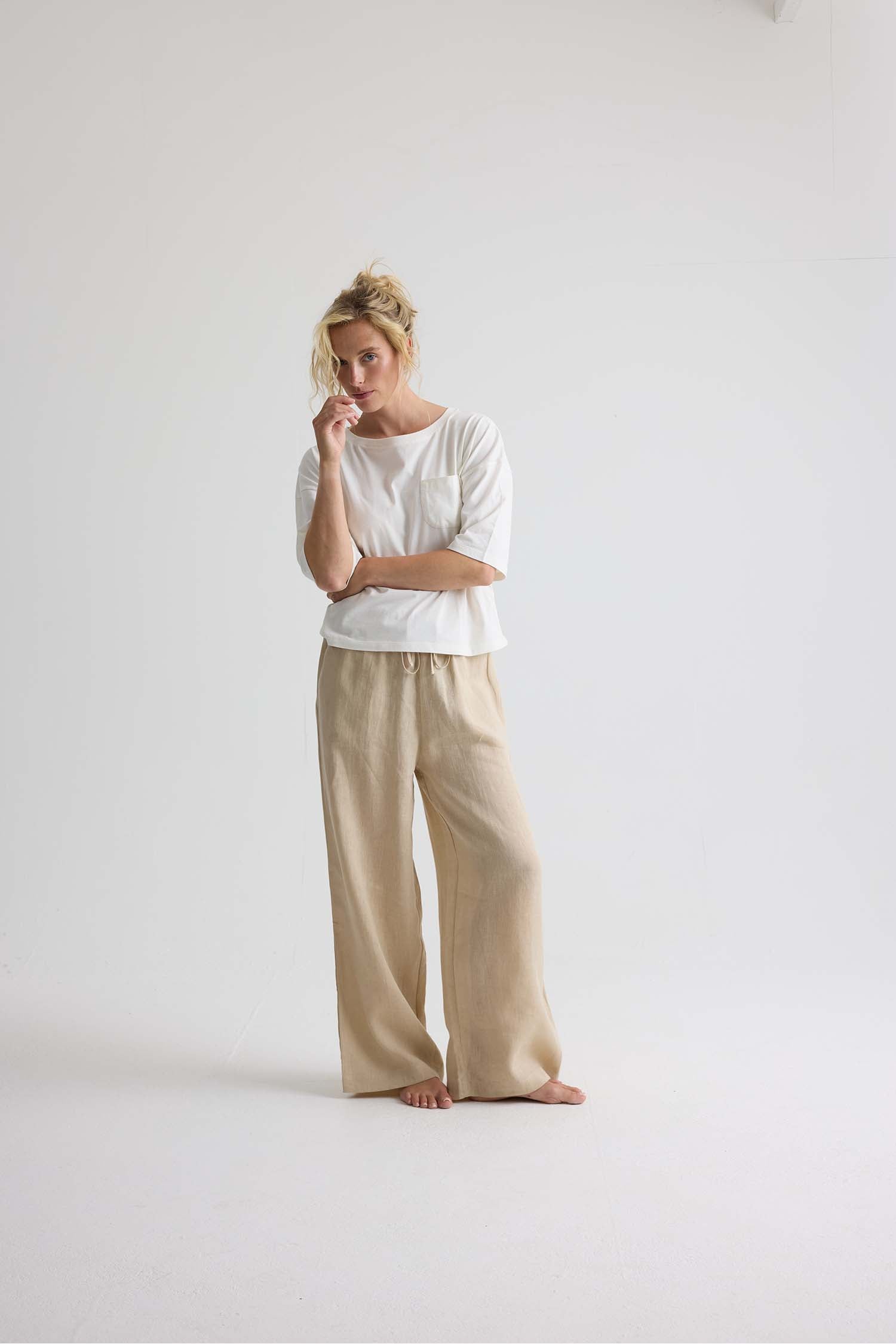 Relaxed Cotton T-Shirt In Coconut Milk