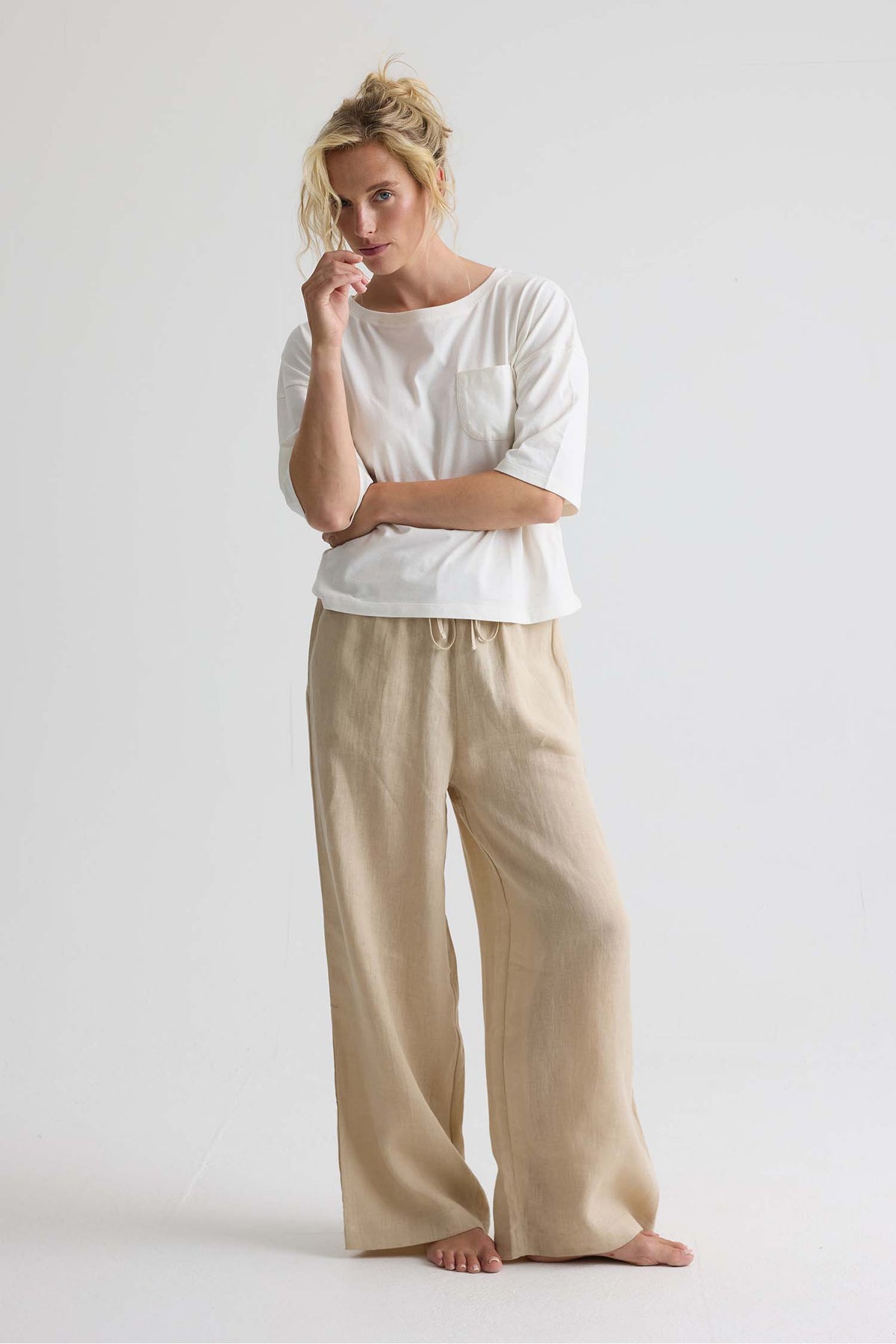 Relaxed Cotton T-Shirt In Coconut Milk