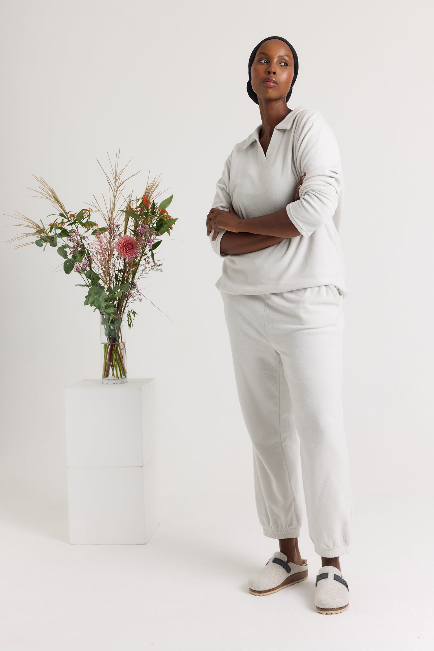 Fleece Lounge Set in Stone - Loungewear
