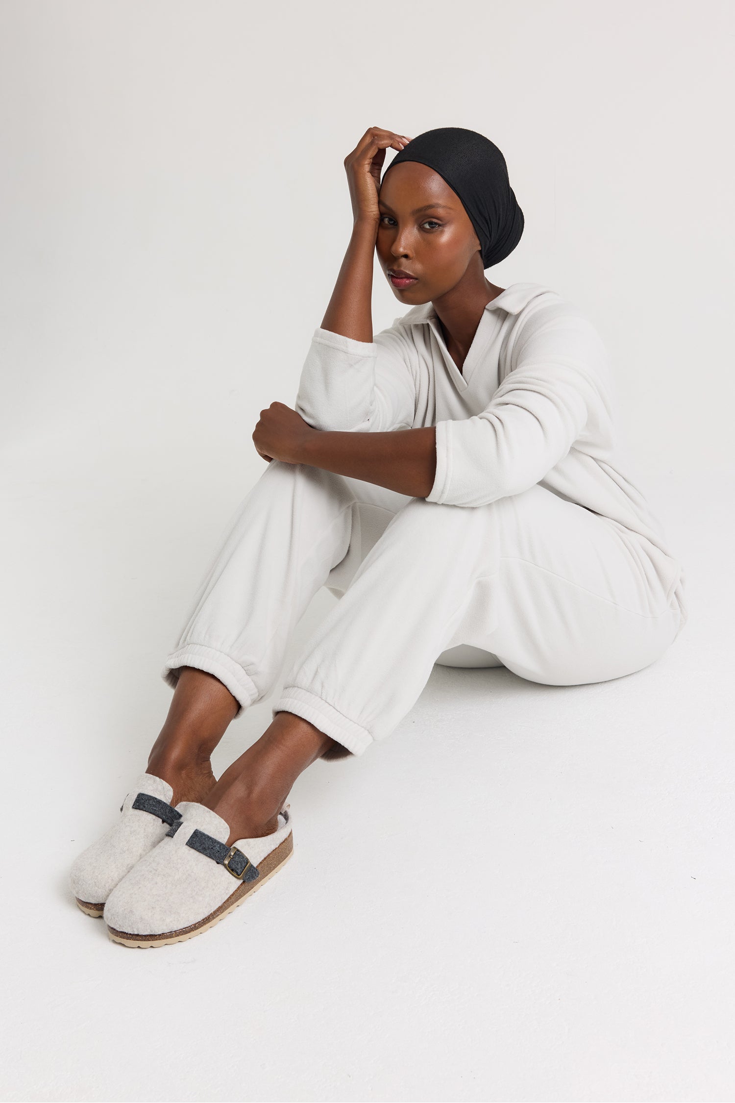 Fleece Lounge Set in Stone - Loungewear