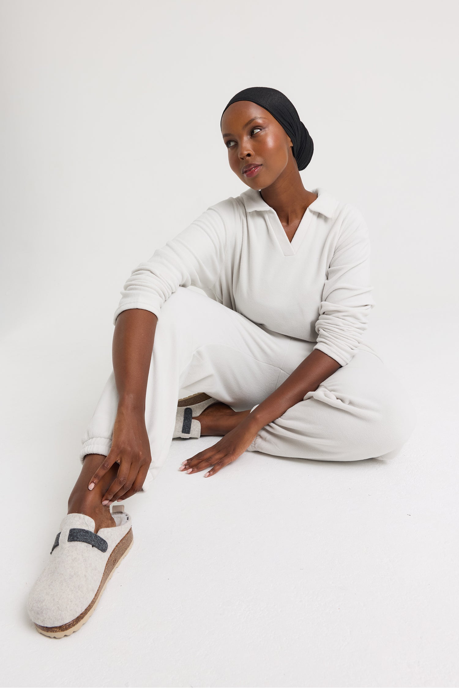 Fleece Lounge Set in Stone - Loungewear