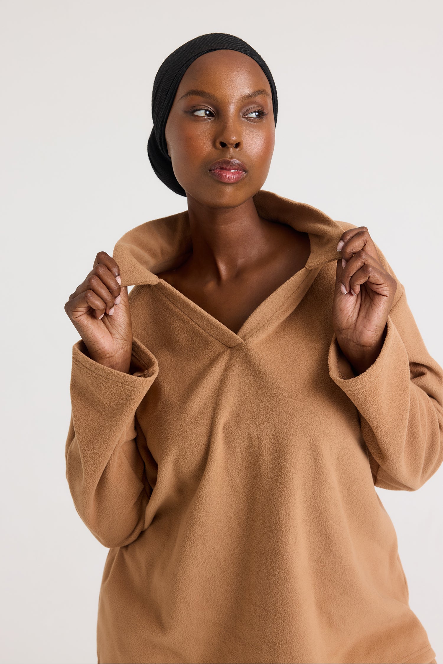Fleece Lounge Set in Tan - Loungewear