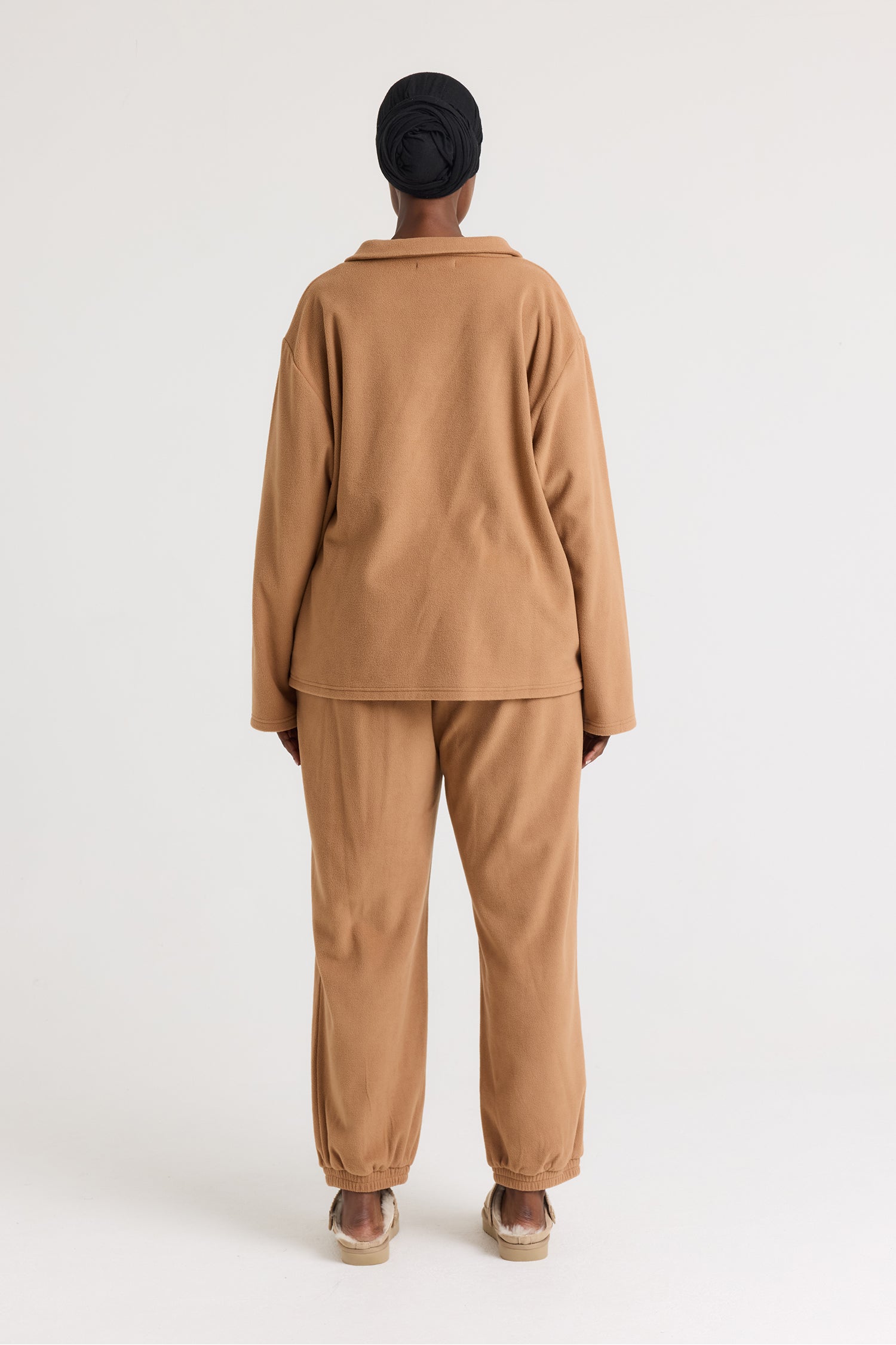 Fleece Lounge Set in Tan - Loungewear