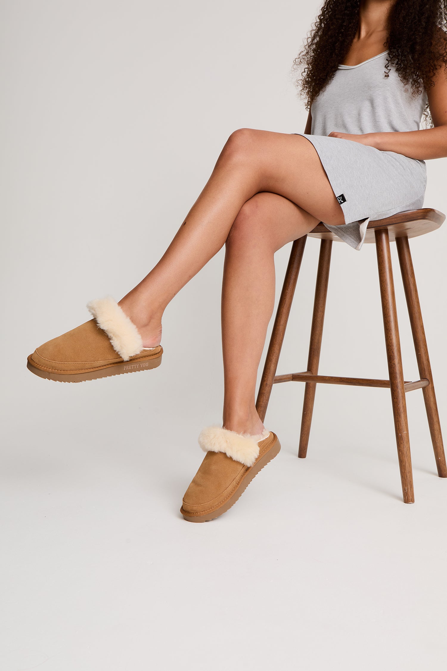 Hallie Sheepskin Multiway Slippers in Chestnut