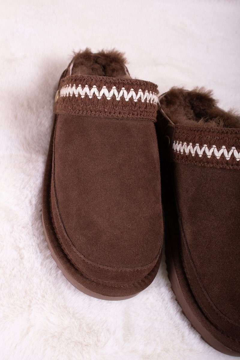 Hallie Sheepskin Multiway Slippers in Chocolate - Slippers