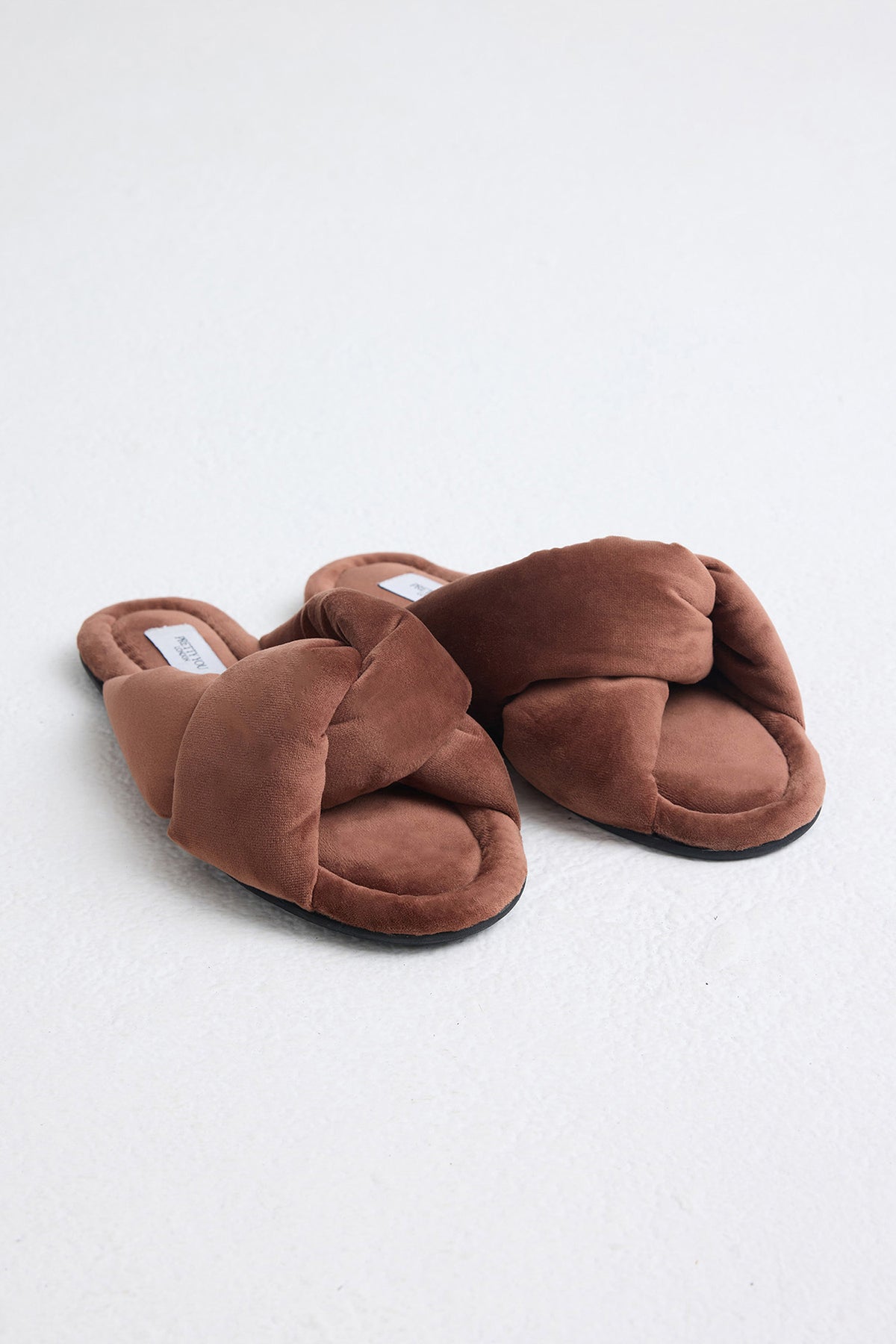 Velvet Knot Mule In Copper Brown