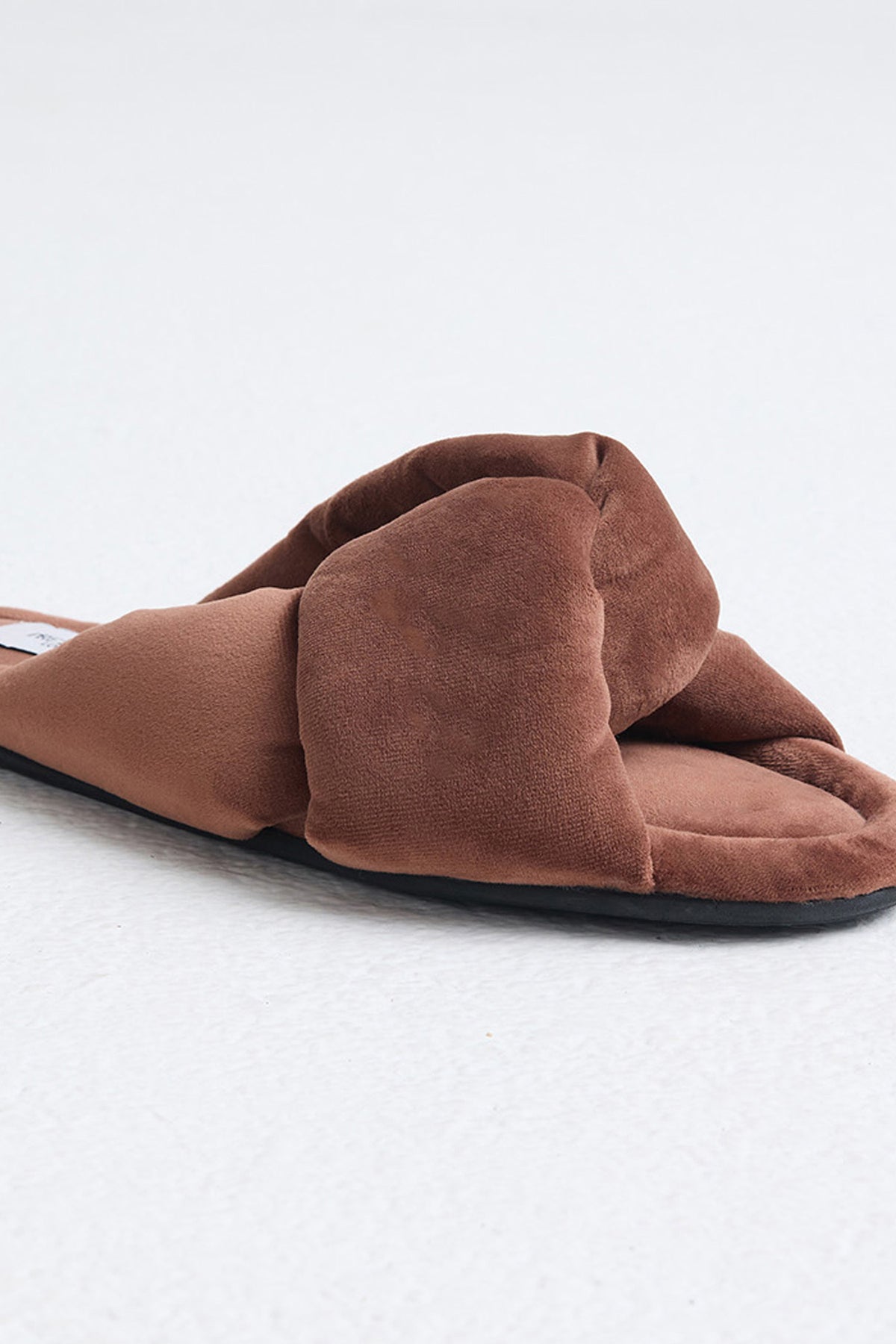 Velvet Knot Mule In Copper Brown