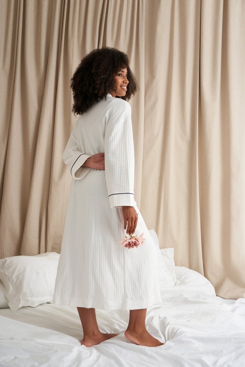 Luxury Suite Waffle Robe in White - Robes