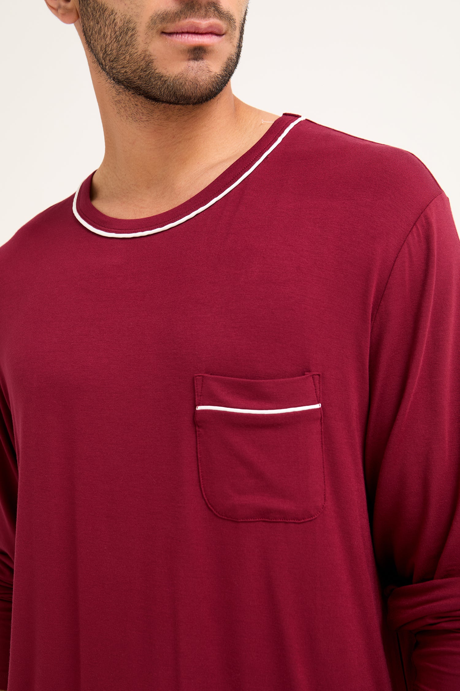 Mister You Bamboo Pyjama Set in Claret - Pajamas