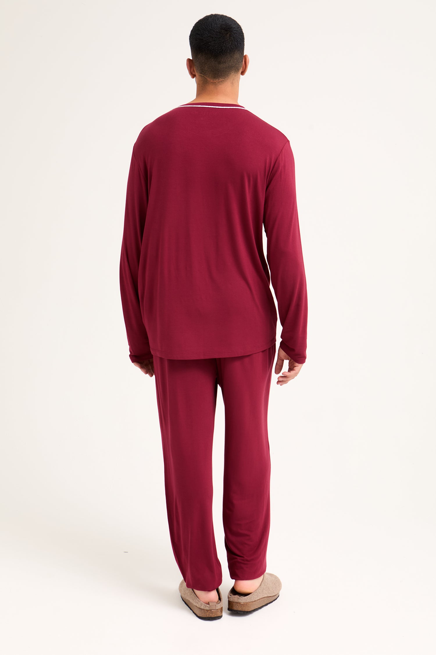 Mister You Bamboo Pyjama Set in Claret - Pajamas