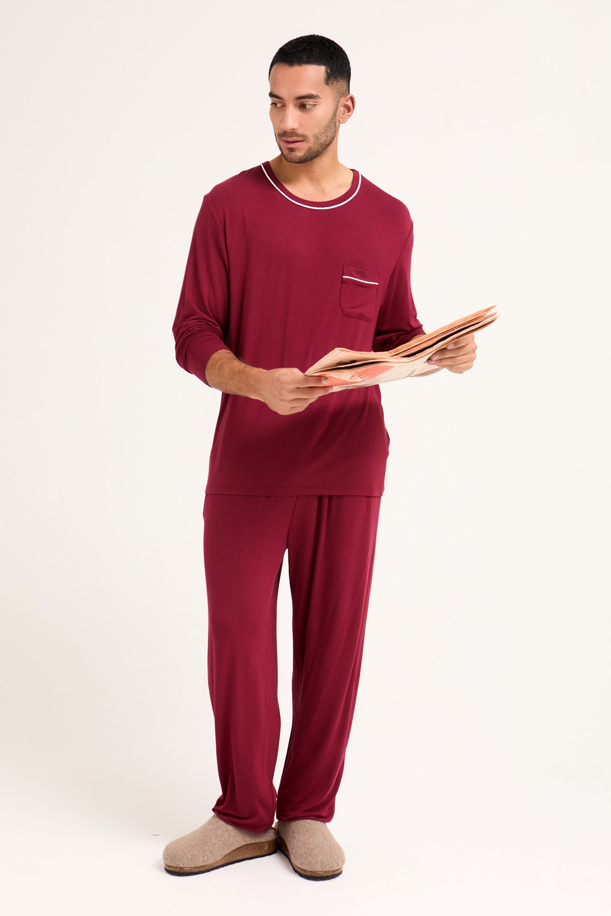 Mister You Bamboo Pyjama Set in Claret