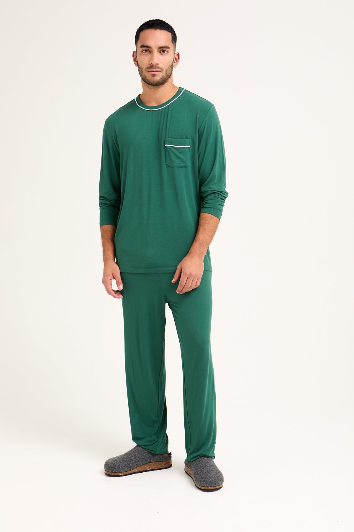 Mister You Bamboo Pyjama Set in Green - Pajamas