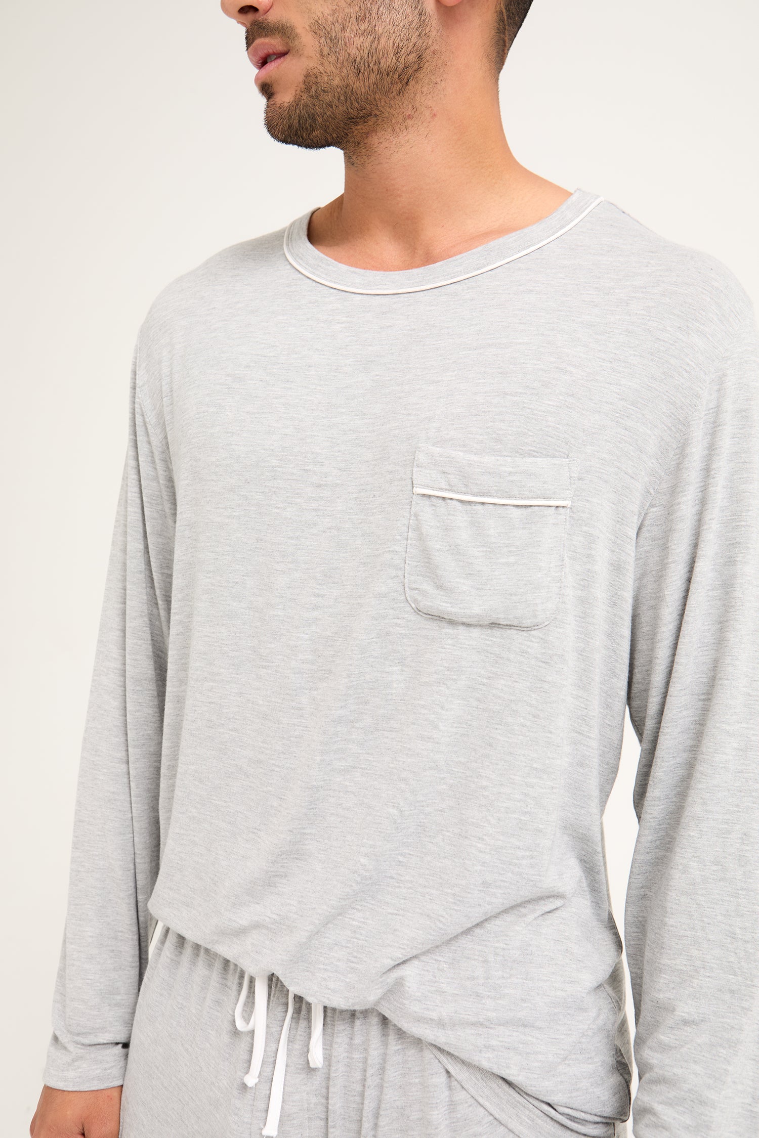 Mister You Bamboo Pyjama Set in Grey Marl