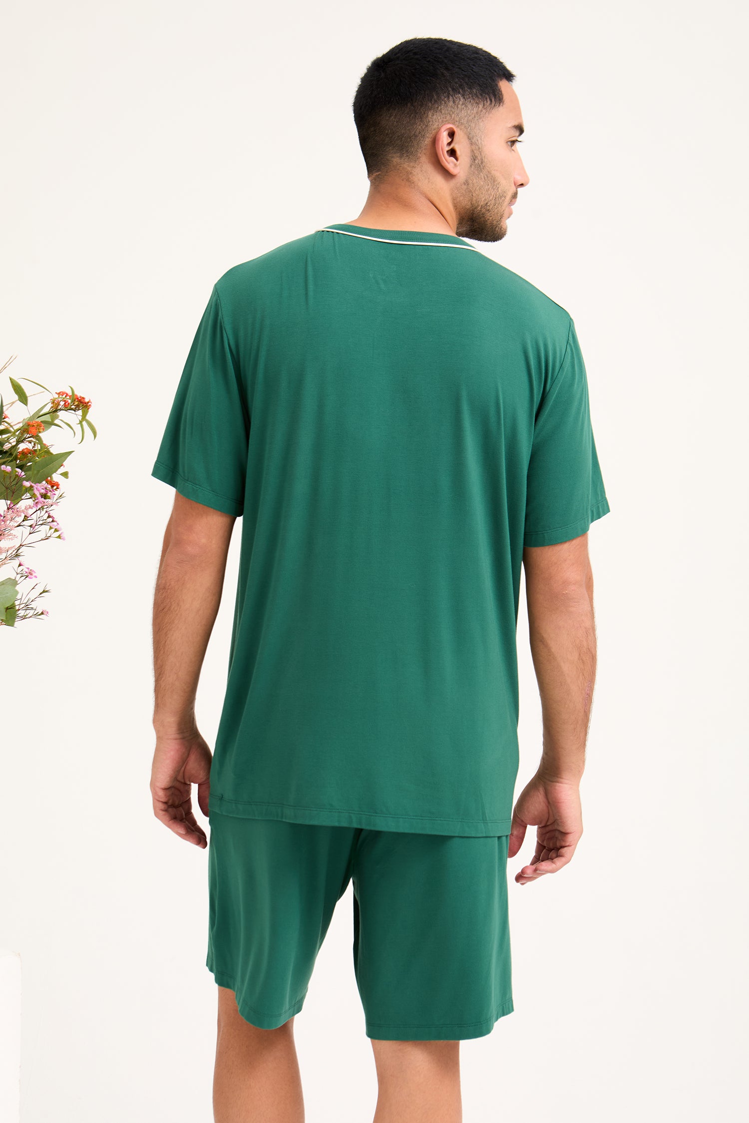 Mister You Bamboo Short Pyjama Set in Green