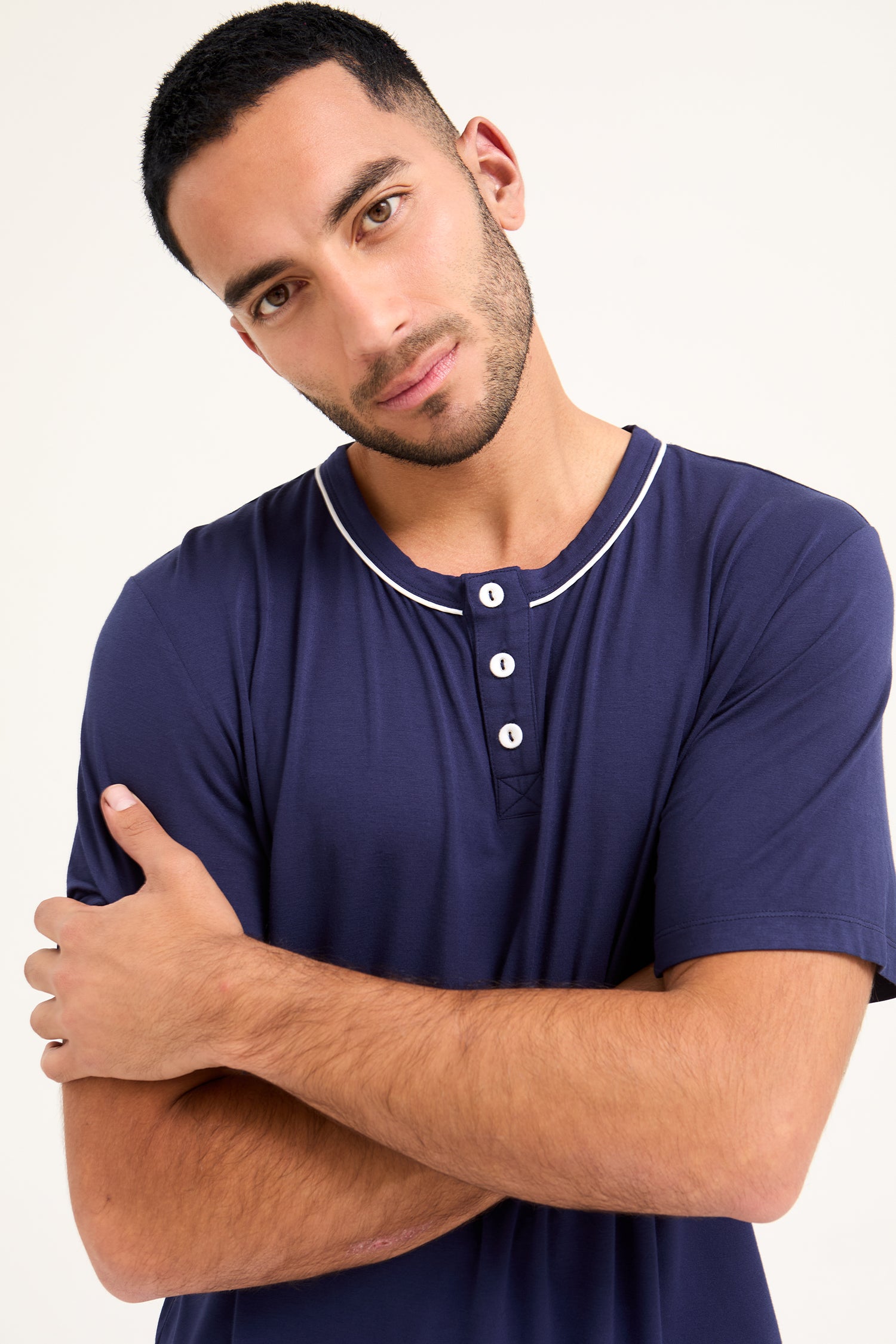 Mister You Bamboo Short Pyjama Set in Midnight