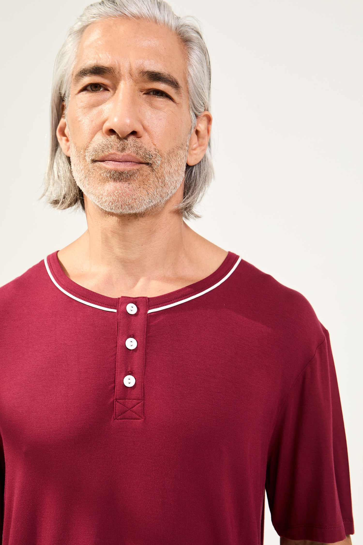 Mister You Bamboo Short Pyjama Set in Claret - Pajamas