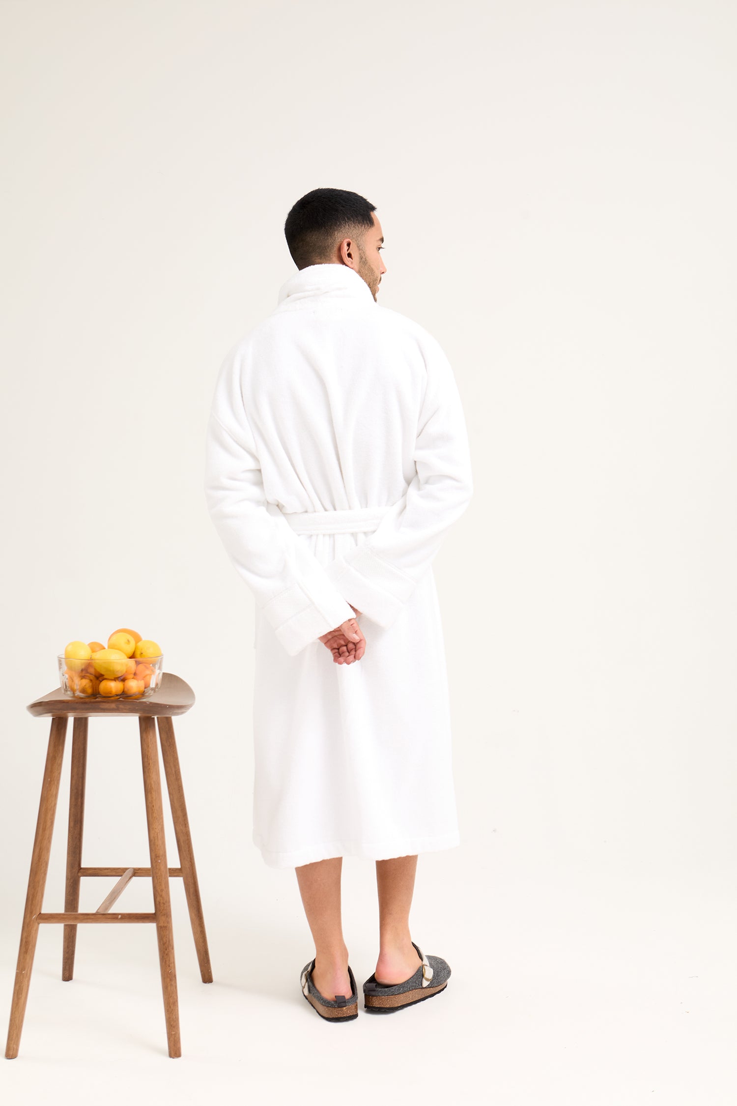 His and Hers Bamboo Towelling Robe in Cloud White