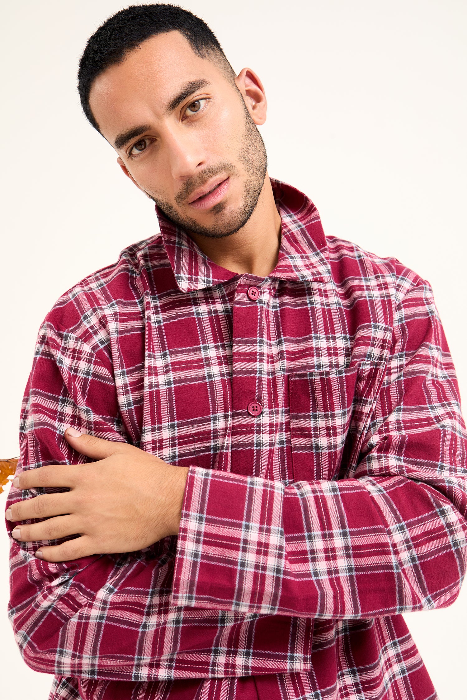 Mister You Plaid Pyjamas in Bordeaux - Pajamas