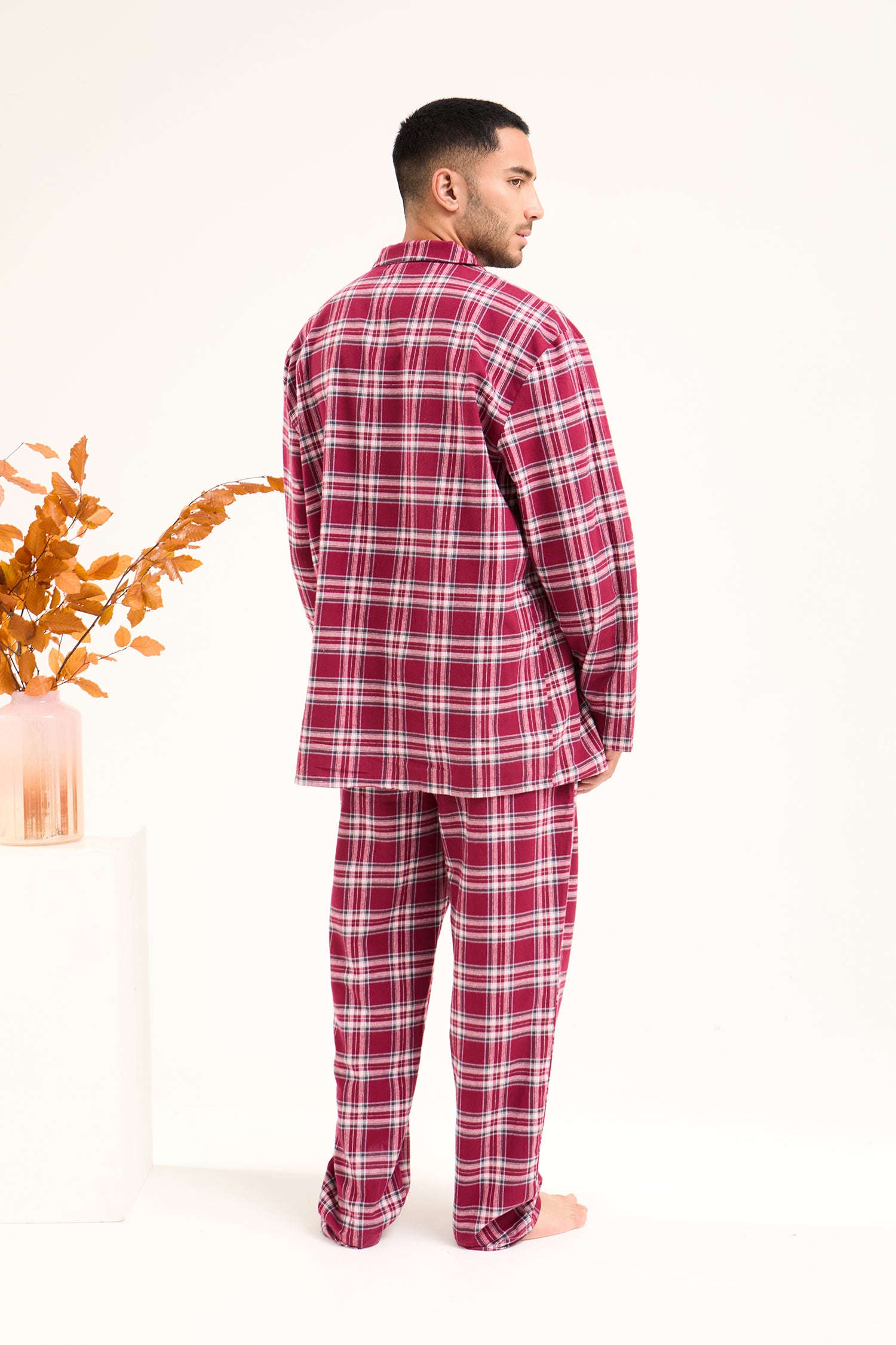 Mister You Plaid Pyjamas in Bordeaux - Pajamas