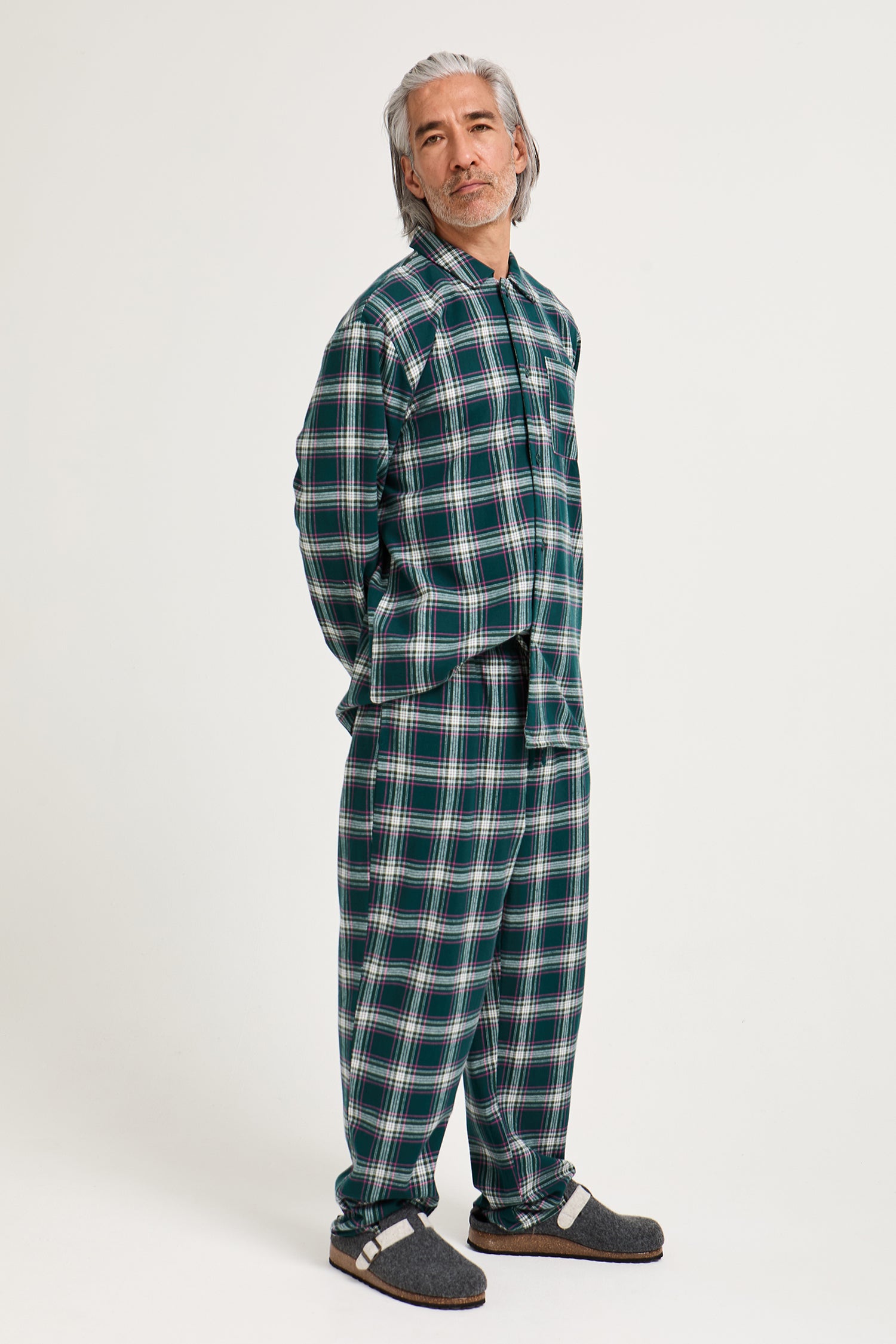 Mister You Plaid Pyjama Set in Green