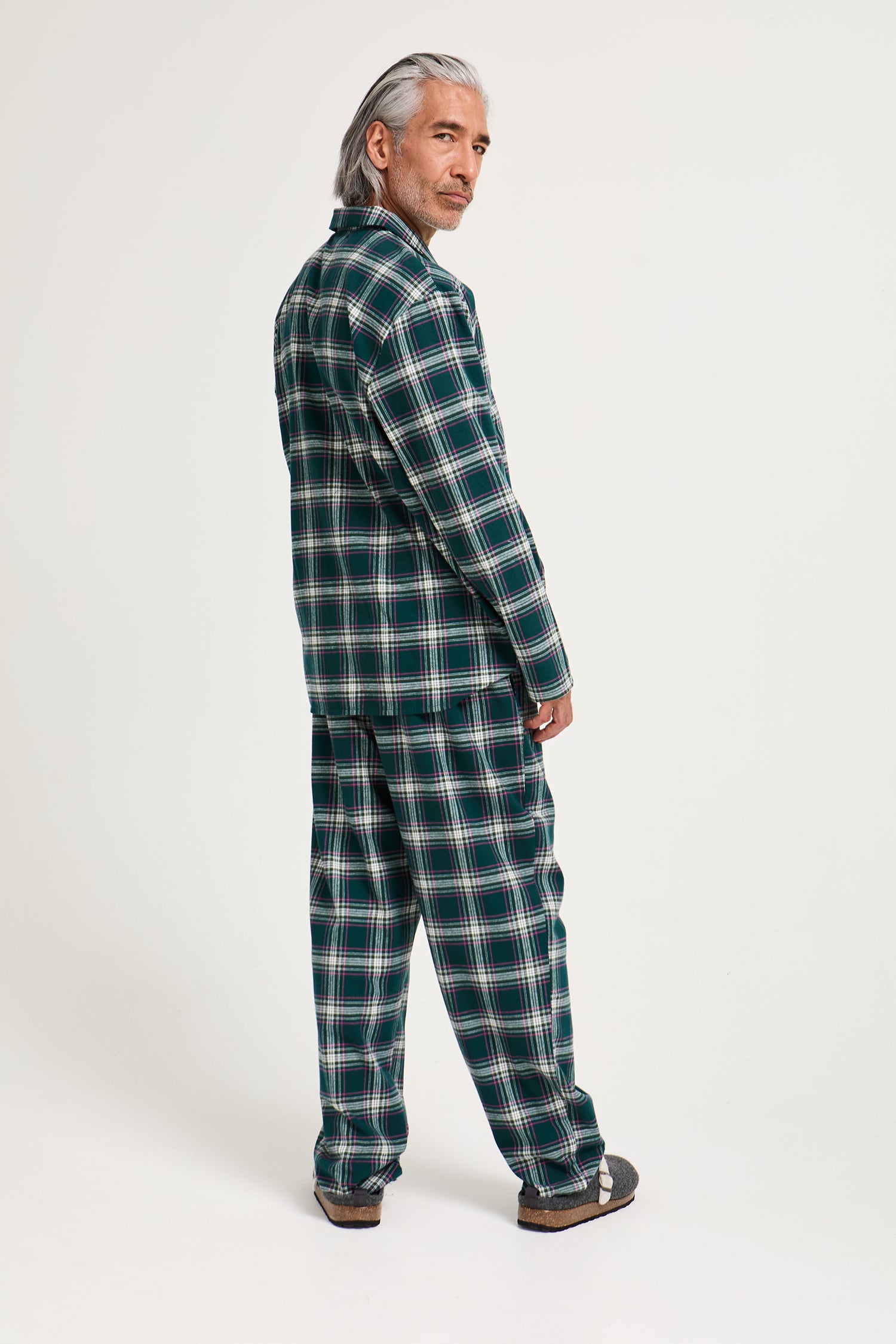 Mister You Plaid Pyjama Set in Green - Pajamas