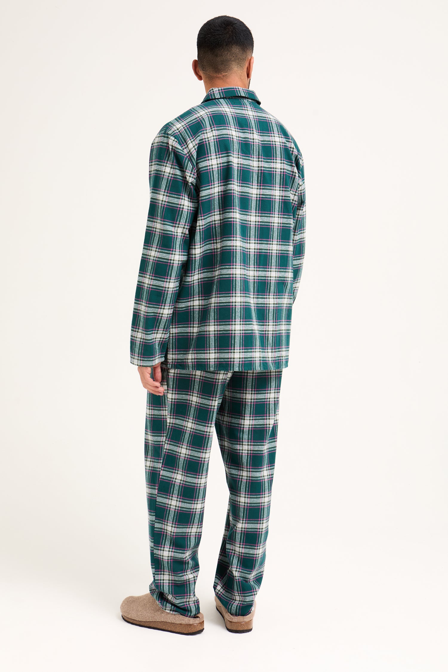 Mister You Plaid Pyjama Set in Green - Pajamas