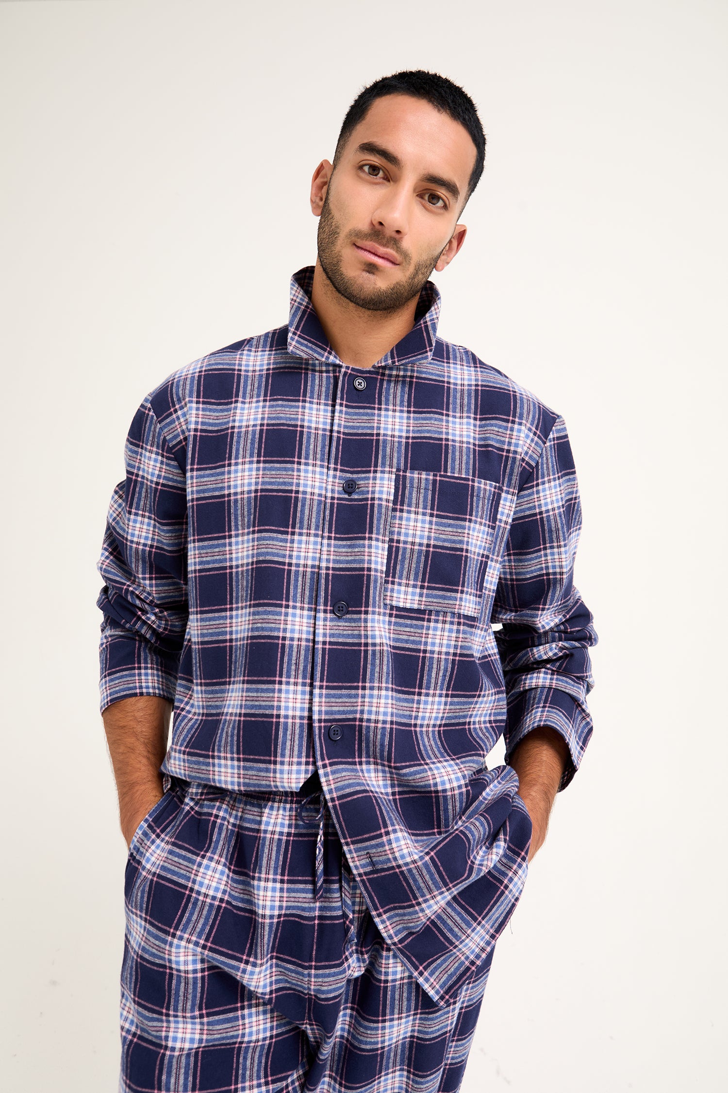 Mister You Plaid Pyjamas in Midnight