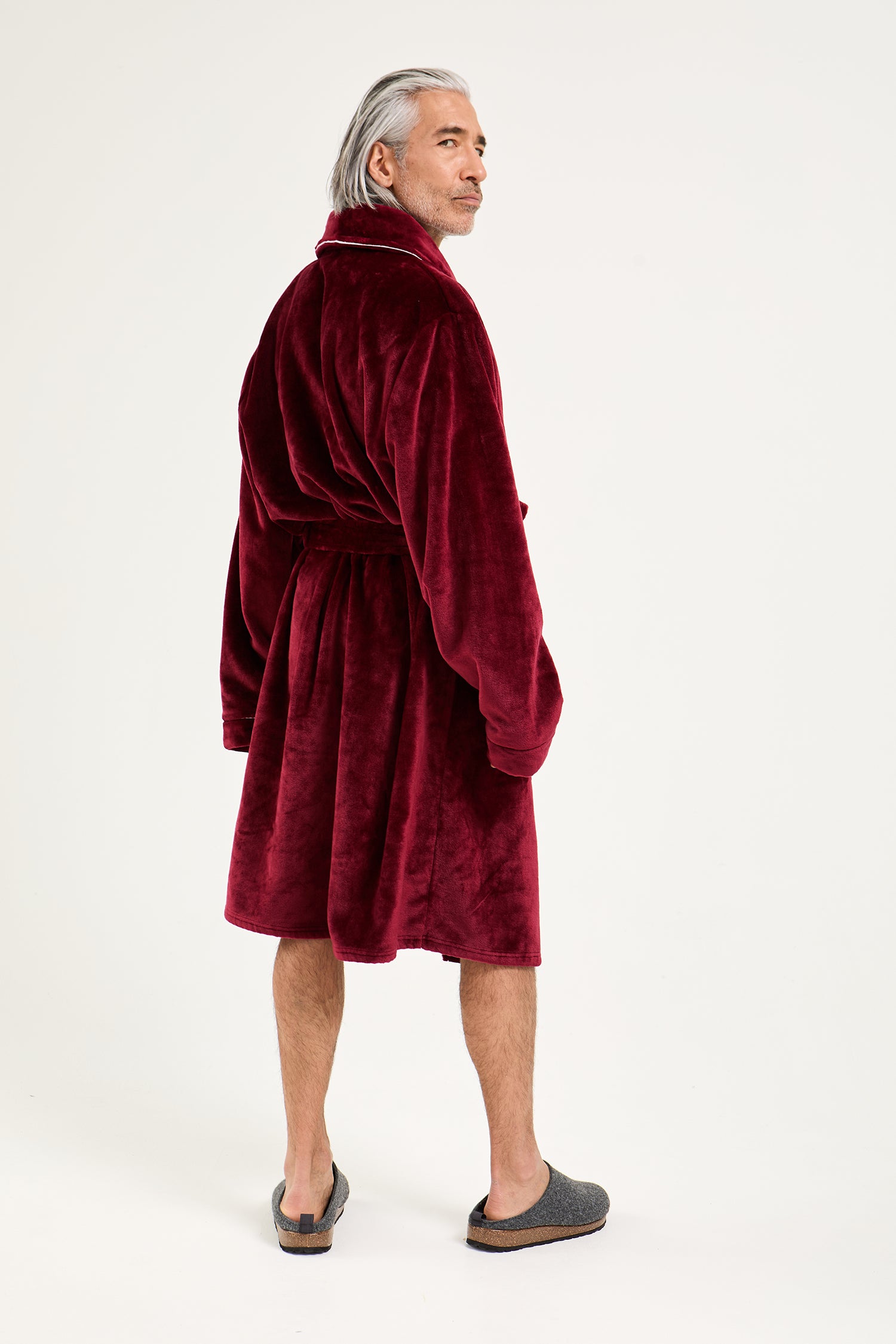 Mister You Super Plush Robe in Claret - Robes