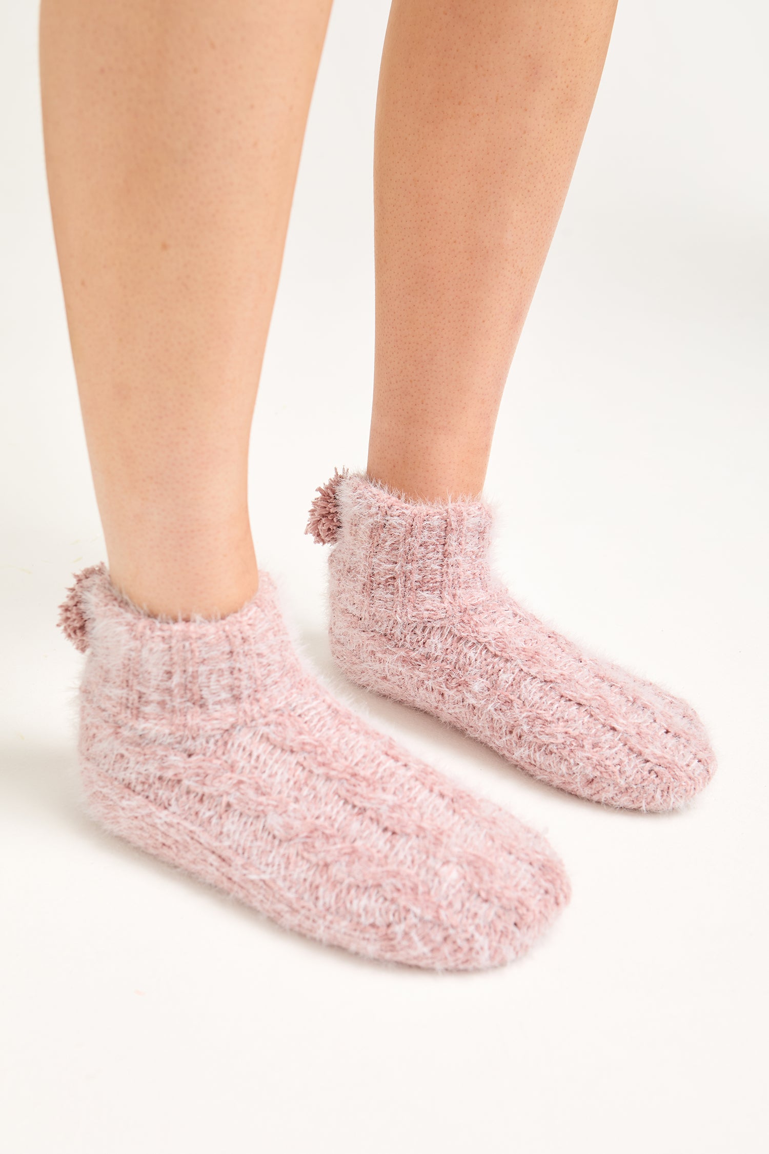 Slipper Sock Booties in Pink