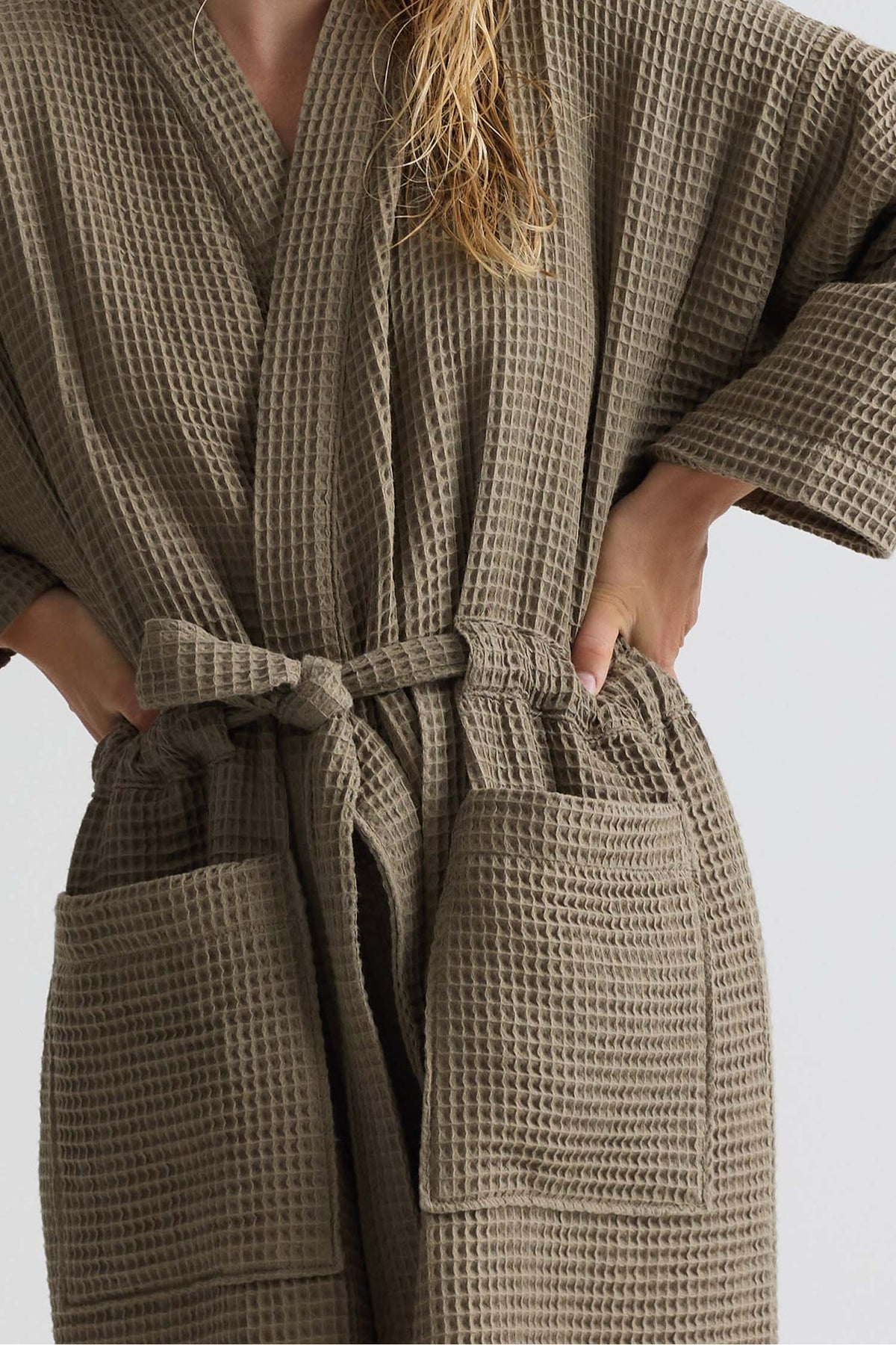 Waffle Kimono Robe In Overland Trek