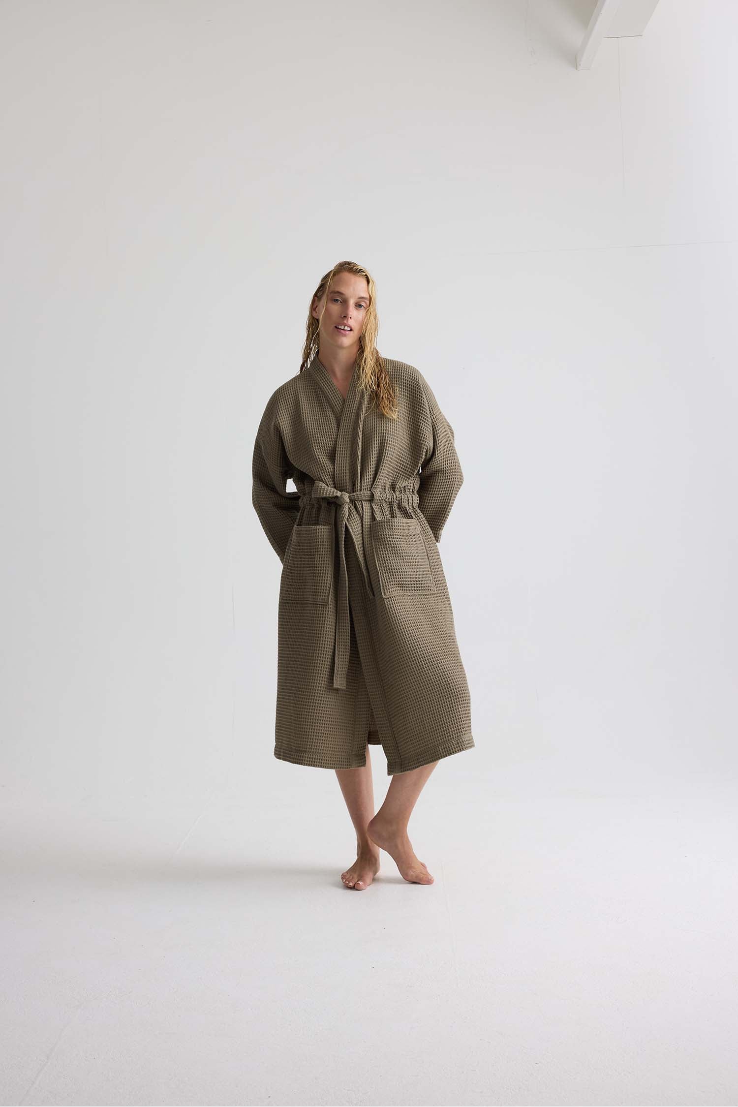 Waffle Kimono Robe In Overland Trek