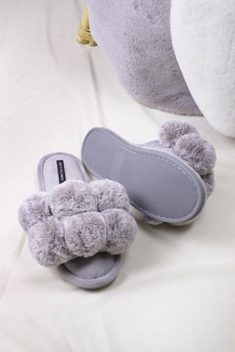 Dolly Slippers in Grey - Slippers