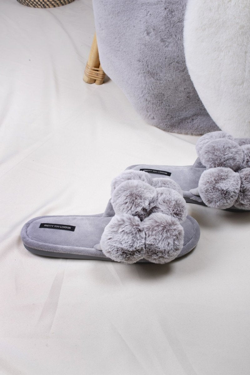 Dolly Slippers in Grey - Slippers
