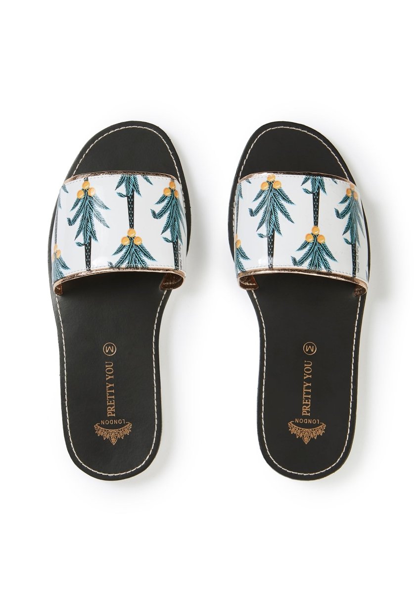 Coconut Printed Slide & Clutch Set - Sandals