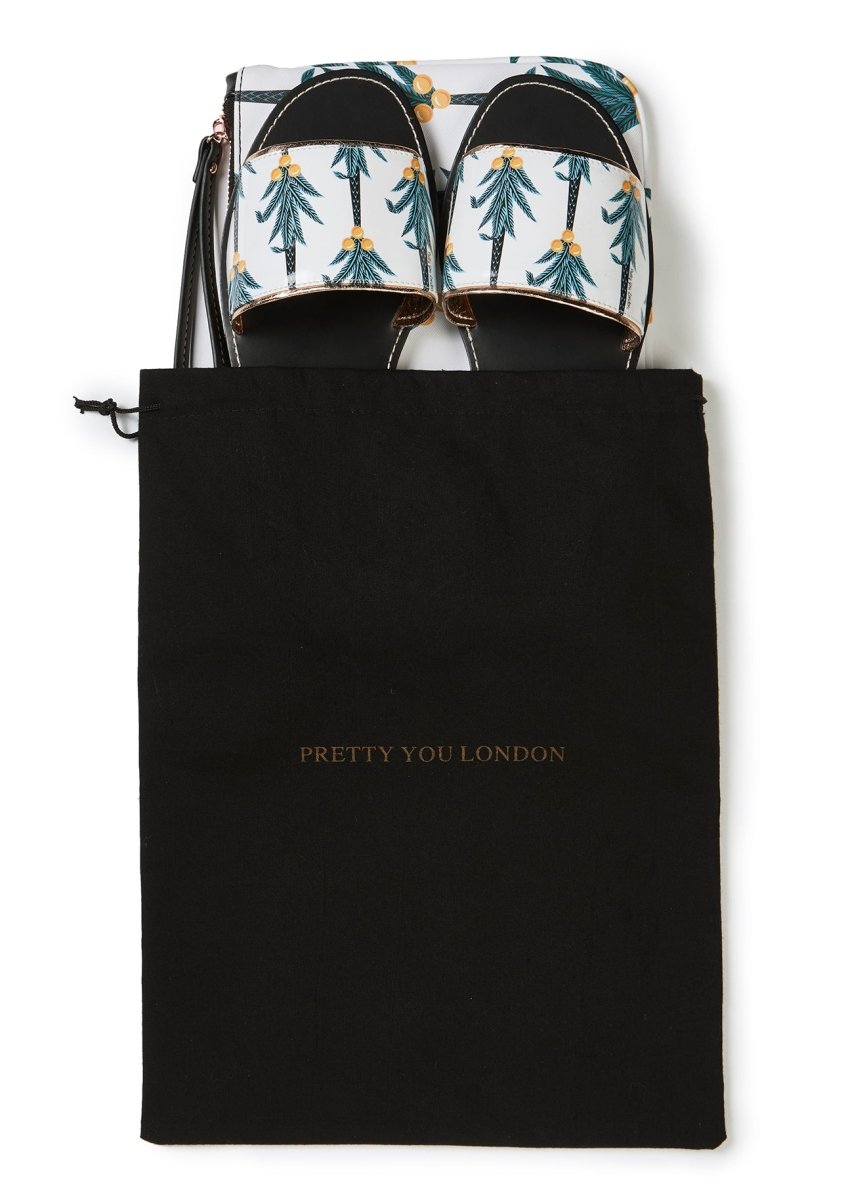 Coconut Printed Slide & Clutch Set - Sandals