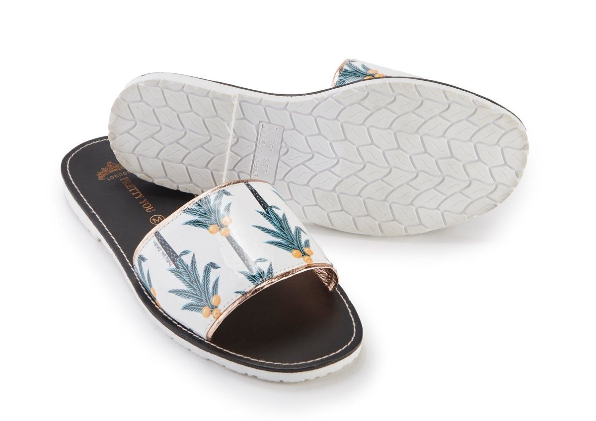 Coconut Printed Slide & Clutch Set - Sandals