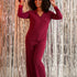 Bamboo Lace Pajama Set in Bordeaux