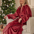 Velour Longline Robe in Bordeaux