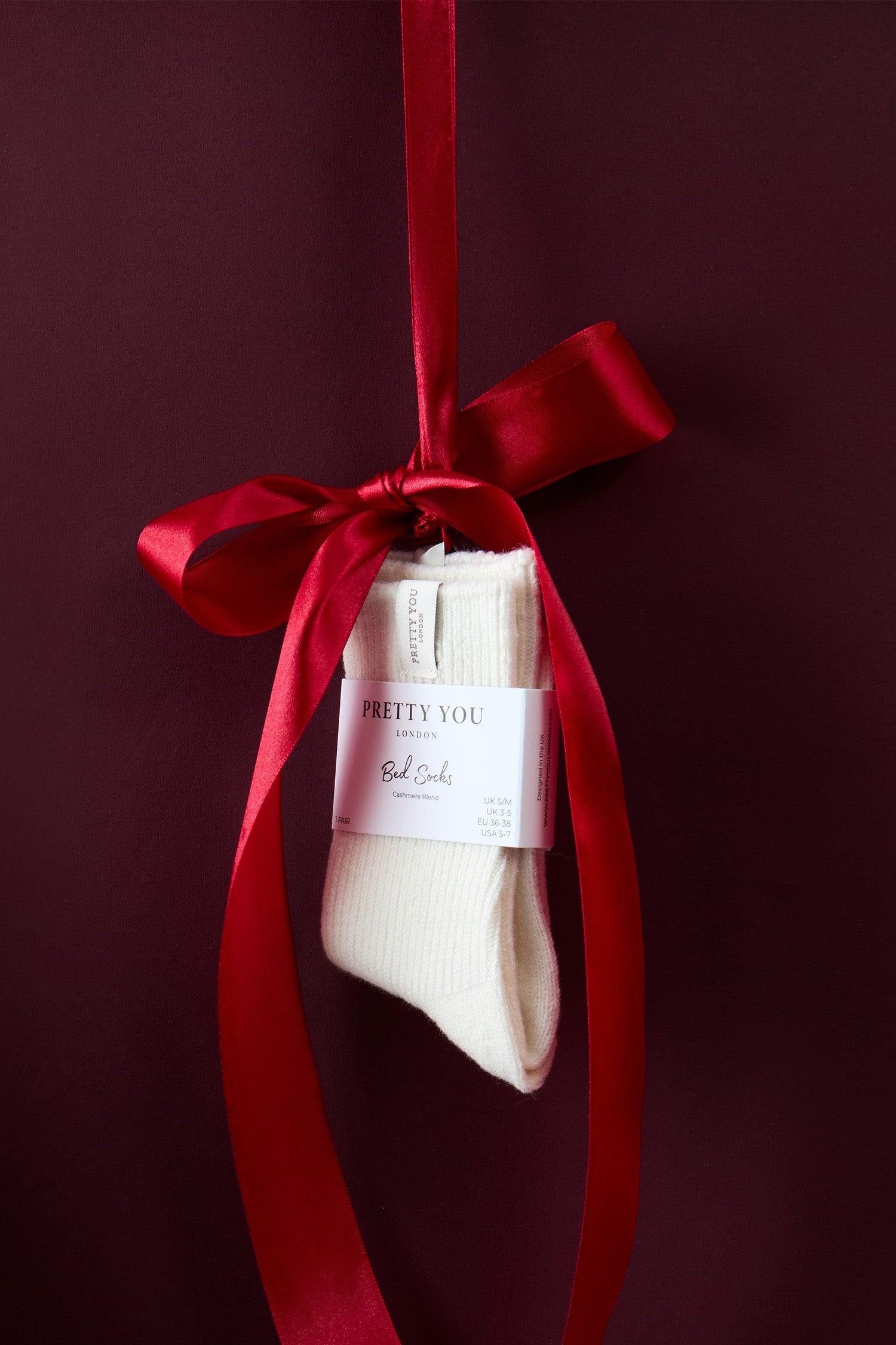 Cashmere Blend Bed Socks in Cream