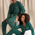 His and Hers Bamboo Pyjama Sets in Green