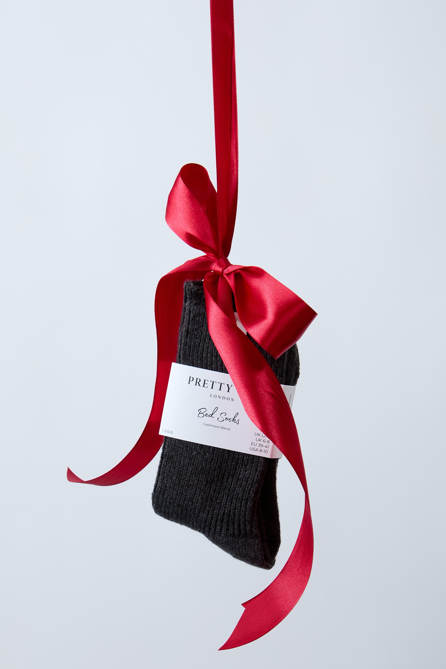 Cashmere Blend Bed Socks in Charcoal