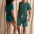 His and Hers Bamboo Short Pyjama Sets in Green